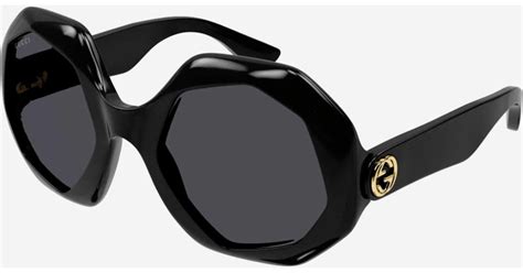 gucci black hexagonal sunglasses|shop gucci sunglasses online.